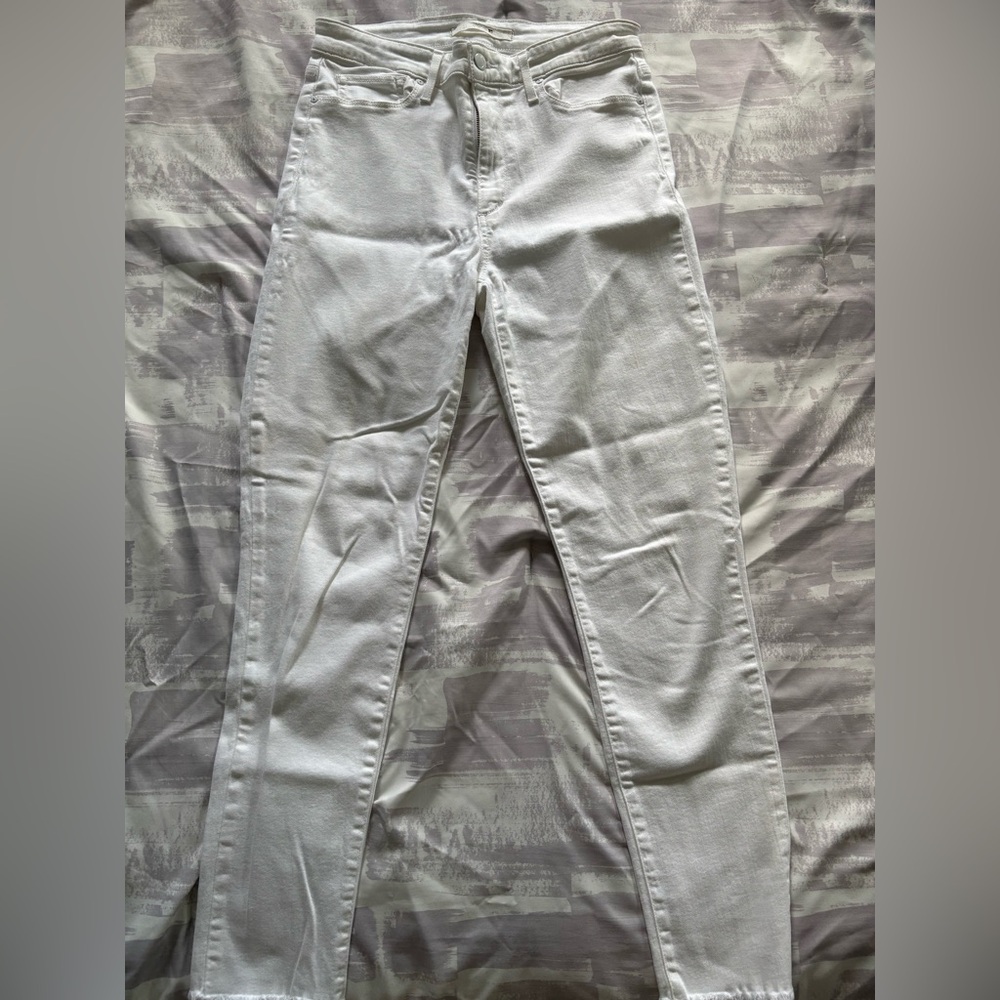 Joes Skinny White Jeans Frayed